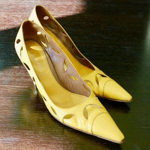 Vintage Yellow Prada Heels